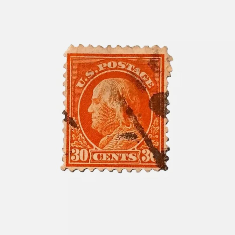 1917 Benjamin Franklin 30¢ orange single stamp US Postage Used